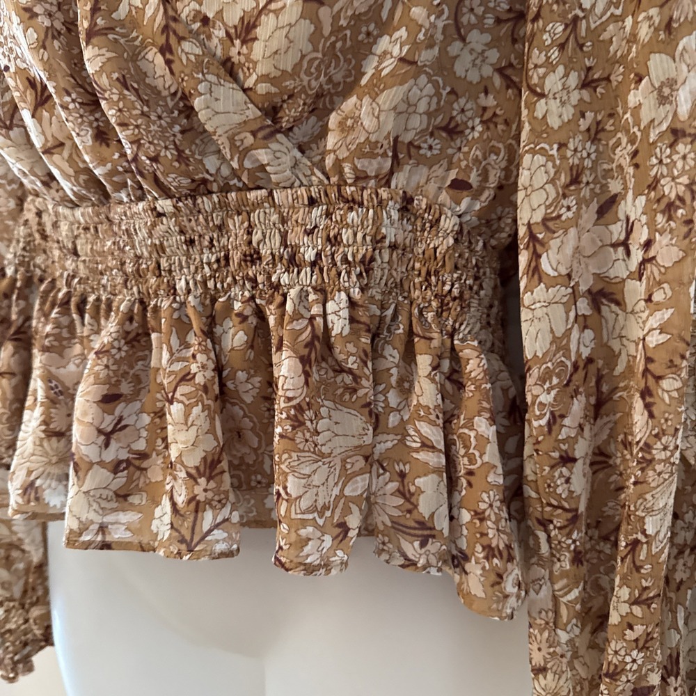 Express Babydoll Top Size M Victorian Lace Sheer Ruffles Fairy Granola Boho - Picture 3 of 10